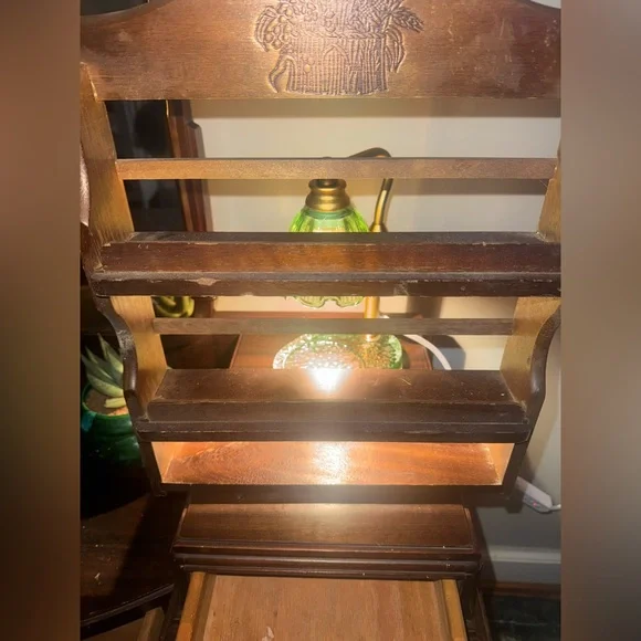 Vintage Wooden Wall Rack With Two Drawers - Picture 7 of 11